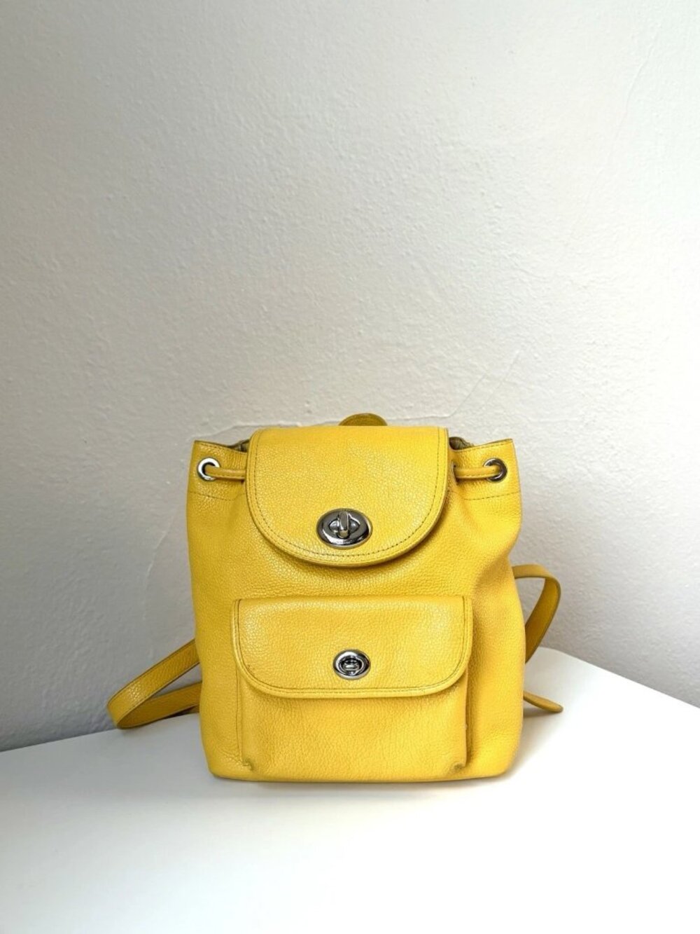 COACH Mini Yellow Leather Turn Lock Backpack - Great Condition - RARE